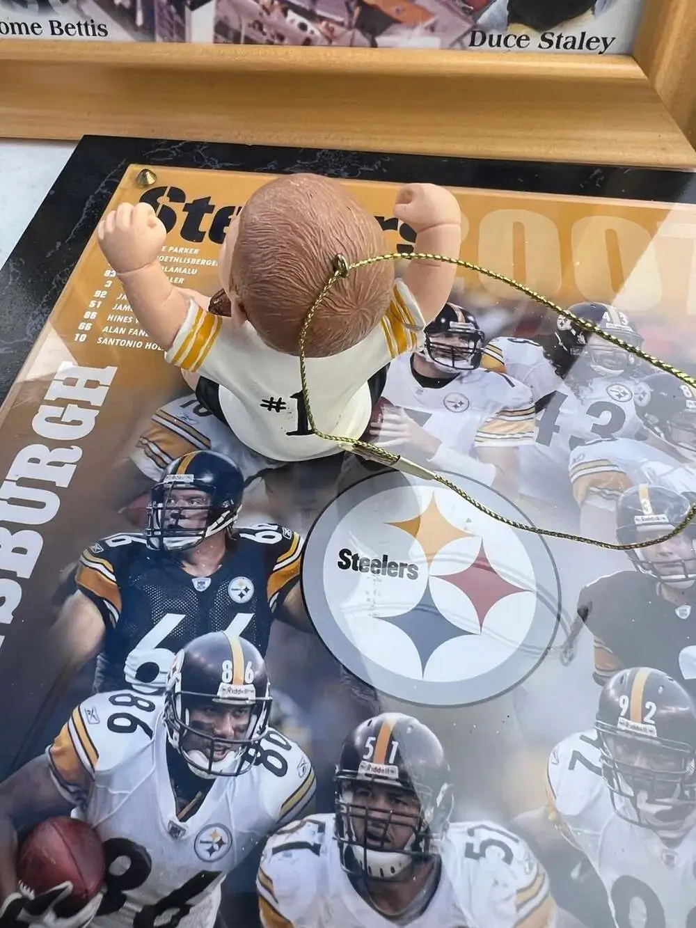 Ashton-Drake Pittsburgh Steelers Touchdown Steelers Baby Doll Ornament
